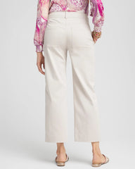 Stretch Sateen Straight Cropped Pants Smokey Taupe - Chico's