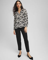 Matelassé Slim Tapered Ankle Pants Black - Chico's
