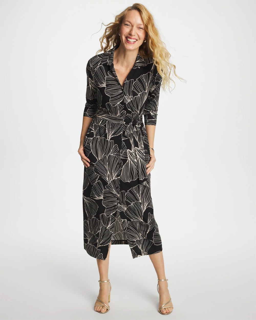 Printed Knit Shirtdress Black - Chico's