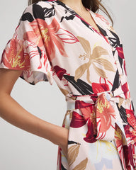 Tonal Floral Ruffle-Sleeved Midi Dress Multi - Chico's