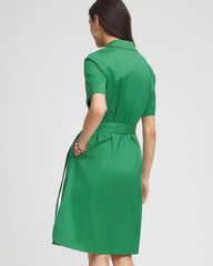 Shirttail Hem Popover Dress Jardin Green - Chico's