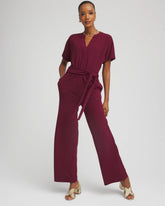 Belted Dolman-Sleeve Jumpsuit Deep Chianti - Chico's