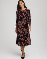 Burnout Velvet Midi Dress Night Bloom - Chico's