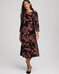 Burnout Velvet Midi Dress Night Bloom - Chico's