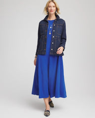 Seamed Crepe Maxi Dress Cobalt Stone - Chico's