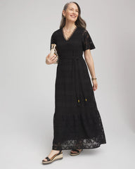Petite Crochet-Lace Maxi Dress Black - Chico's