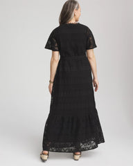 Petite Crochet-Lace Maxi Dress Black - Chico's