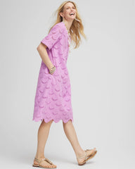 Eyelet Popover Dress Lavender Skies - Chico's