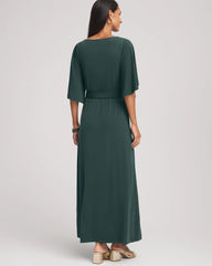 Belted Flutter-Sleeve Maxi Dress Darkest Spruce - Chico's