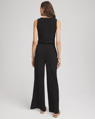 Travelers™ Jersey Knit Chain-Trim Jumpsuit Black - Chico's
