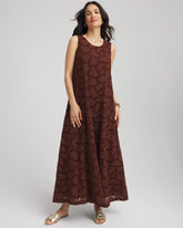 Eyelet Cutout Maxi Tank Dress Cacao - Chico's