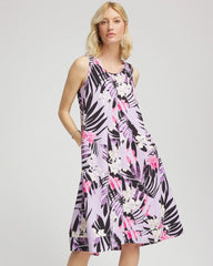 Zenergy® Floral Palms Lightweight Midi Dress Violet Aura - Chico's