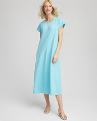 Short-Sleeved Maxi Dress Paradiso Blue - Chico's