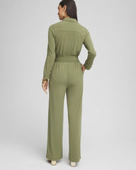 Belted Jersey Maxi Jumpsuit Rustic Olive - Chico's
