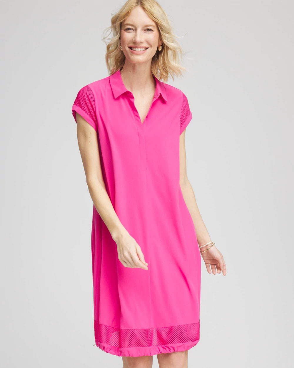 Zenergy® UPF Mesh-Trim Bungee Dress Crushed Berries - Chico's