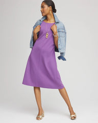 Fit and Flare Cinched Waist Dress Plum Shade - Chico's