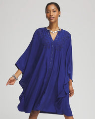 Embellished Kaftan Dress Blue Casa - Chico's
