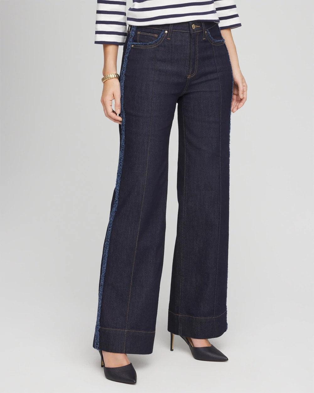 Frayed High-Rise Wide-Leg Jeans Cedar Rinse - Chico's