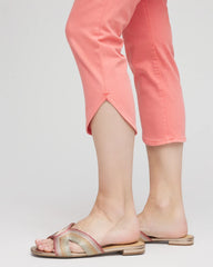Pull-On Dolphin-Hemmed Capri Jeans Melon Mambo - Chico's