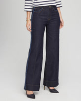 Petite Frayed High-Rise Wide-Leg Jeans Cedar Rinse - Chico's