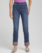 Embellished Pull-On Slim Ankle Jeggings Buttercup Indigo - Chico's