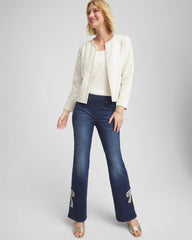 Pearl Trim Tweed Jacket English Cream - Chico's