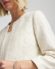 Pearl Trim Tweed Jacket English Cream - Chico's