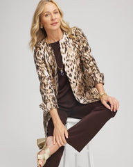 Travelers™ Collection Animal Jacquard Jacket Deep Taupe - Chico's