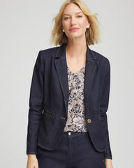 Denim Peplum Blazer Cedar Rinse - Chico's