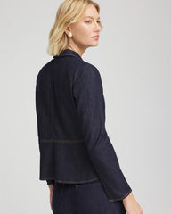 Denim Peplum Blazer Cedar Rinse - Chico's