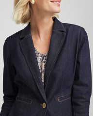 Denim Peplum Blazer Cedar Rinse - Chico's