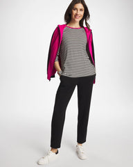Zenergy® Striped Jacquard Contrast Pullover Top Europa Pink - Chico's