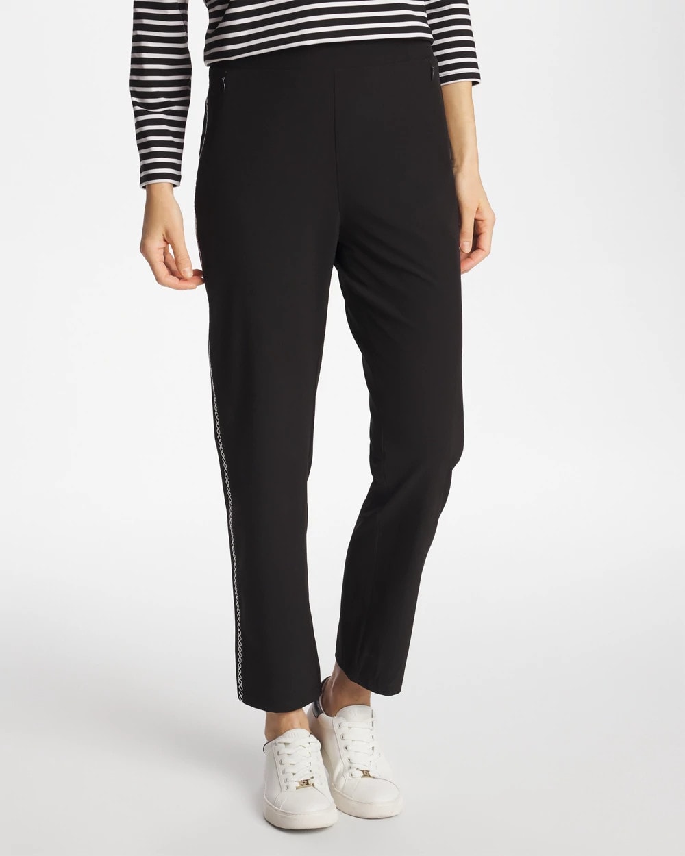 Zenergy® UPF Lattice-Trim Ankle Pants Black - Chico's