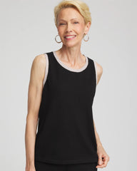 Zenergy® Luxe Metallic Trim Tank Black - Chico's