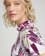 Zenergy® UPF Ruffle-Neck Polo Violet Aura - Chico's