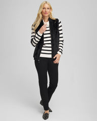 Zenergy® Luxe Eyelash Striped Sweater Black - Chico's