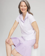 Zenergy® Striped UPF Short-Sleeve Top Violet Aura - Chico's