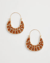 Leather Half-Moon Hoop Earrings Neutral - Chico's