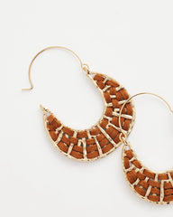 Leather Half-Moon Hoop Earrings Neutral - Chico's