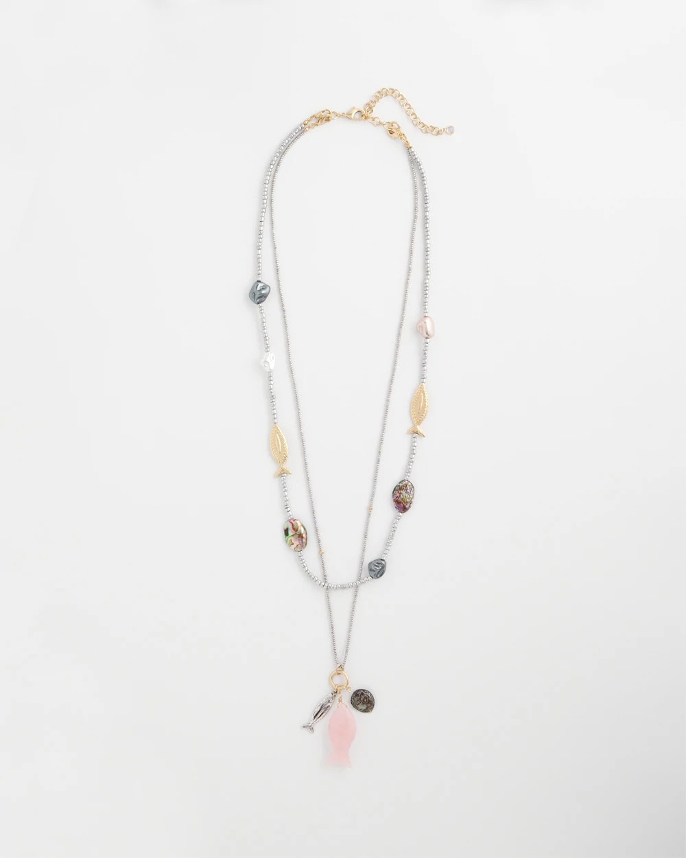 Chico's Originals White Jade Ocean Necklace Silver - Chico's