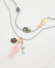 Chico's Originals White Jade Ocean Necklace Silver - Chico's