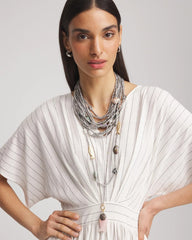 Chico's Originals White Jade Ocean Necklace Silver - Chico's