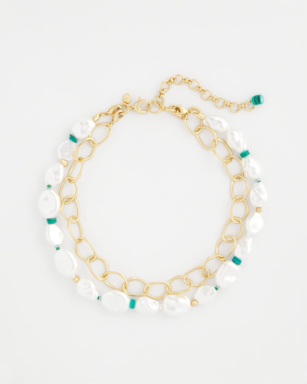 Pearlescent Goldtone Collar Necklace Pearl - Chico's