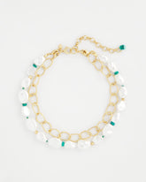 Pearlescent Goldtone Collar Necklace Pearl - Chico's