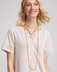 Long Goldtone Seed Bead Necklace Gold - Chico's