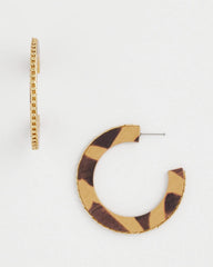 Animal Wood Hoop Earrings Neutral - Chico's