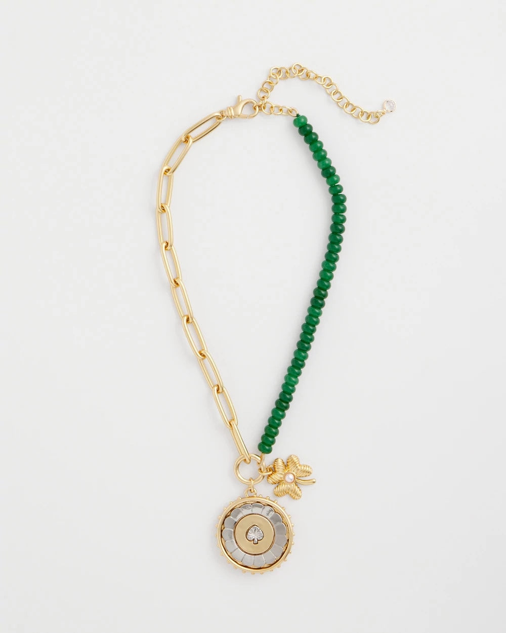 Short Clover Pendant Necklace Green - Chico's