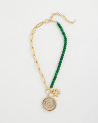 Short Clover Pendant Necklace Green - Chico's