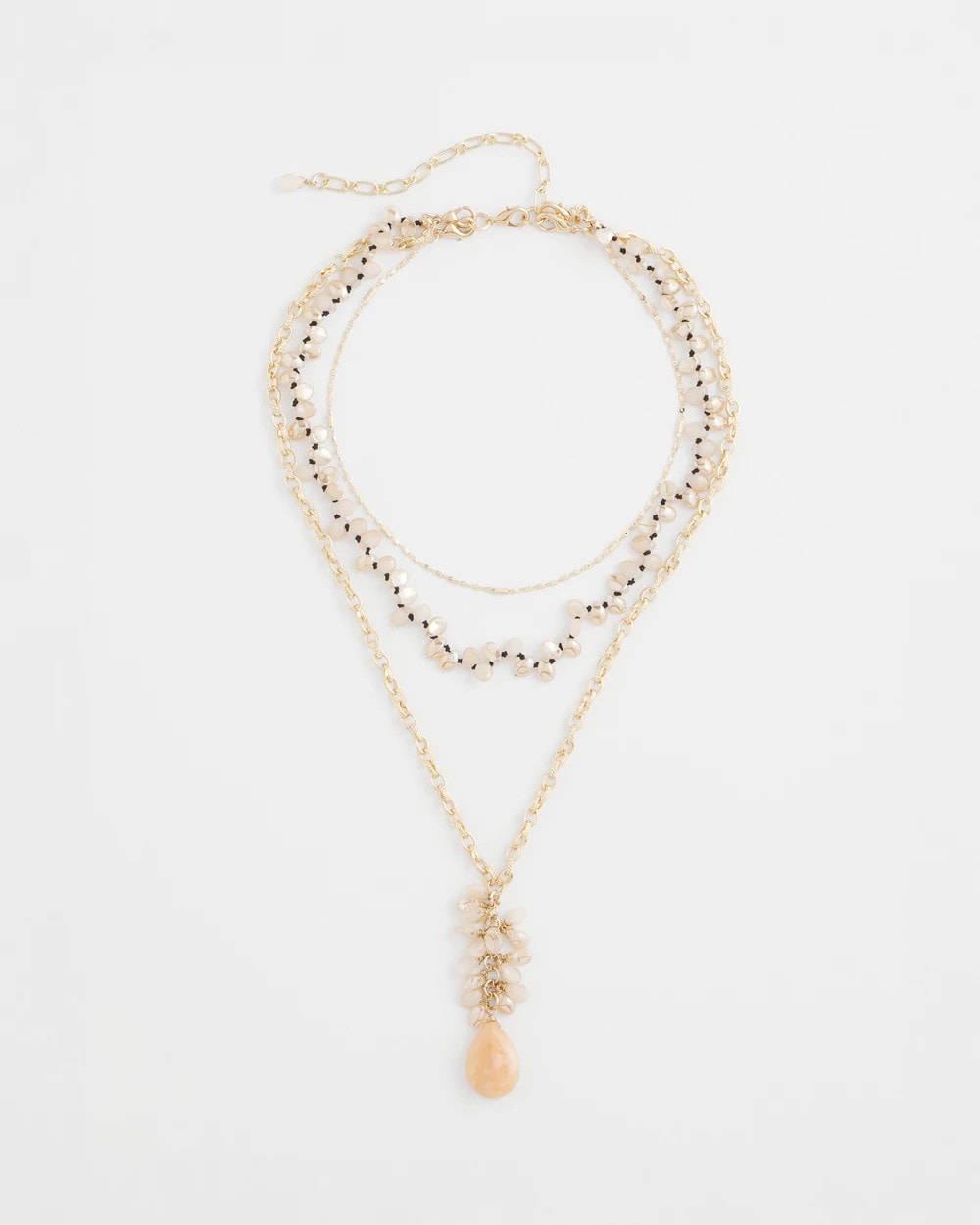 Convertible Rose Quartz Pendant Necklace Pale Pink - Chico's