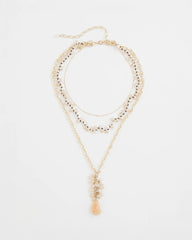 Convertible Rose Quartz Pendant Necklace Pale Pink - Chico's
